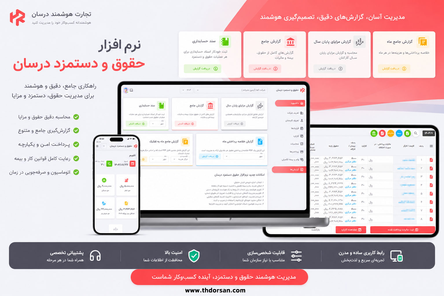 برنامه آنلاین حقوق و دستمزد